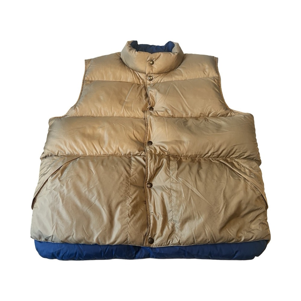 L.L. Bean Tan and Navy Puffer Vest